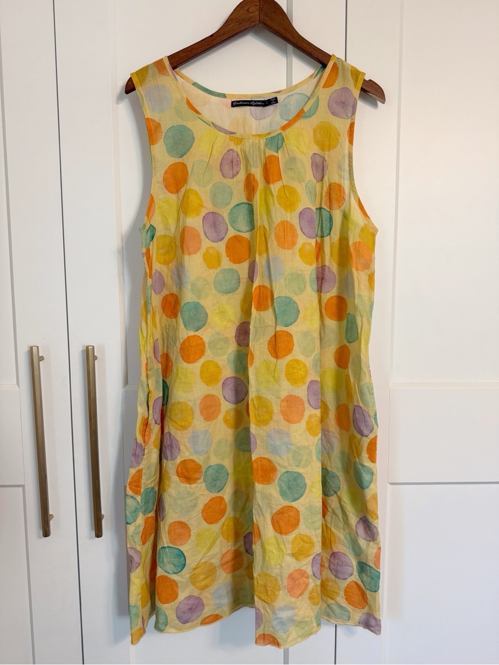 Gudrun Sjoden Women’s Large Organic Cotton Polka Dot Sleeveless Tank Dress
